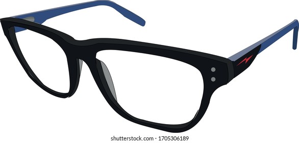 blue hipster glasses with black