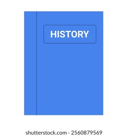 Blue History Book In Flat Vector Illustration Symbolizing Academic Knowledge, History Studies, And Education, Isolated On White Background