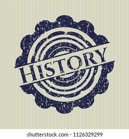 Blue History distressed rubber grunge seal
