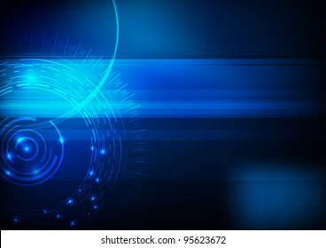 Blue hi-tech computer background. Vector illustration