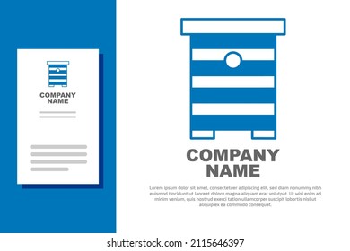 Blue Hive for bees icon isolated on white background. Beehive symbol. Apiary and beekeeping. Sweet natural food. Logo design template element. Vector