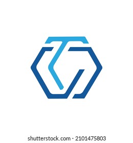 Blue Hive Letter C T C Logo  