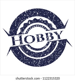 Blue Hobby grunge seal