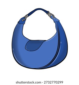 Un bolso de hombro azul estilo hobo.