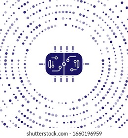 Blue Hockey table icon isolated on white background. Abstract circle random dots. Vector Illustration