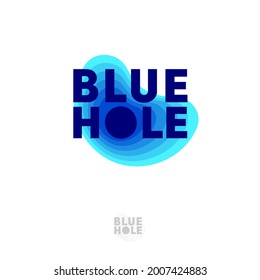 Blue Hole emblem. Diving logo. Diving, free diving dive gear emblem. Emblem for business, sport, internet, online shop, label or packaging.