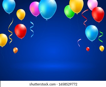 Blue Holiday and Party Background . Isolated Vector Elements