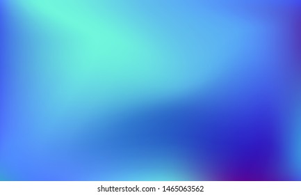Blue holographic gradient background. Abstract blurred multicolored backdrop. Vector illustration. 