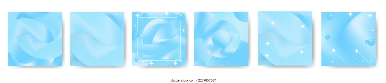 Blaue holografische Hintergrundbilder für Social-Media-Beiträge, Karten, Poster. Blaue Pastel Gradient ästhetische Design-Layouts. Bearbeitbare Vektorgrafik. EPS10