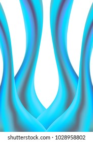 Blue Holographic Liquid. Bright Thick Substance in Futuristic Style. 3d Abstract Illustration. Glossy Holographic Liquid for Fashion Flyer, Brochure Design, Web Design, Cover.