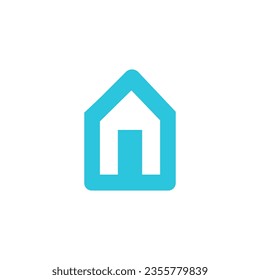 Blue home, House symbol sign icon, real estate design element label