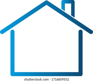 Blue Home Icon - Vector Illustration