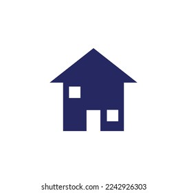 icono azul de casa. símbolo de la casa de ilustración vectorial. icono de propiedad 