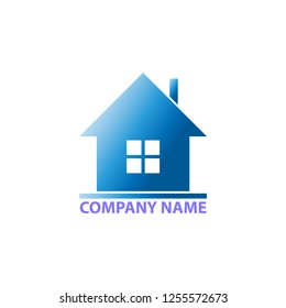 Blue home for the logo. Isolated transparent object on a white background. Isolate.