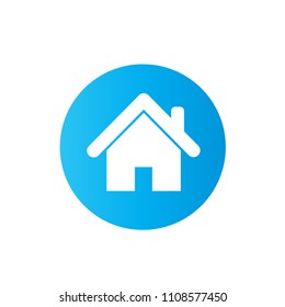 Blue home page vector icon isolated