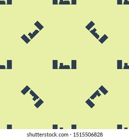 Blue Home stereo with two speaker s icon isolated seamless pattern on yellow background. Music system.  Vector Illustration