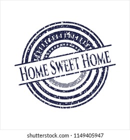 Blue Home Sweet Home rubber grunge texture seal
