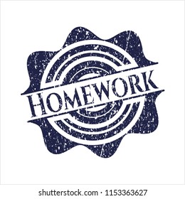 Blue Homework distressed rubber texture