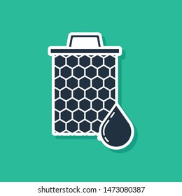 Blue Honeycomb icon isolated on green background. Honey cells symbol. Sweet natural food.  Vector Illustration