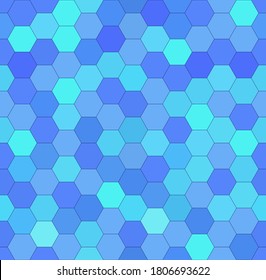 Blue honeycomb mosaic. Seamless vector illustration. Follow other mosaic patterns in my collection.