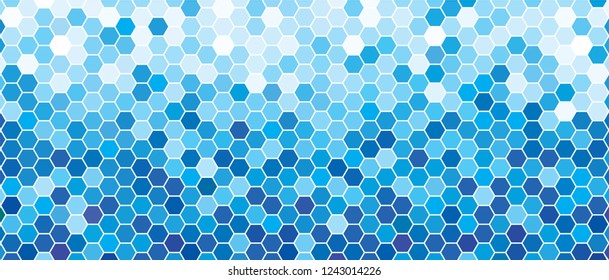 Blue honeycomb. World water day H2O March. Monochrome bee honey seamless pattern. Vector hexagon mosaic background raster. Rain aqua or diamonds style.