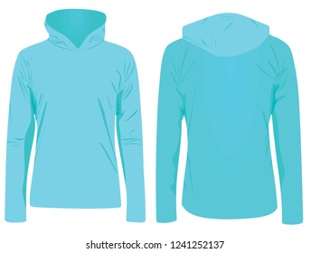 Blue hooded sweater. vector illustration