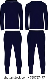Blue hooded tracksuit. vector illustration