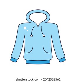 Blue hoodie sweatshirt isolated cartoon vector