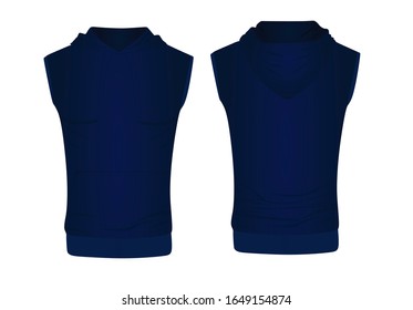 Blue hoodie top tank. vector illustration