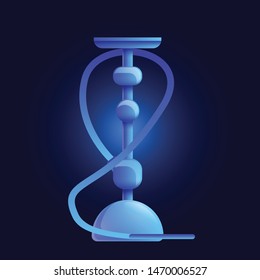 Blue hookah icon. Cartoon of blue hookah vector icon for web design isolated on white background