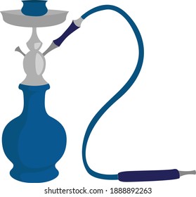 Hookah azul, ilustración, vector sobre fondo blanco
