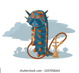 blue hookah smooking caterpillar
