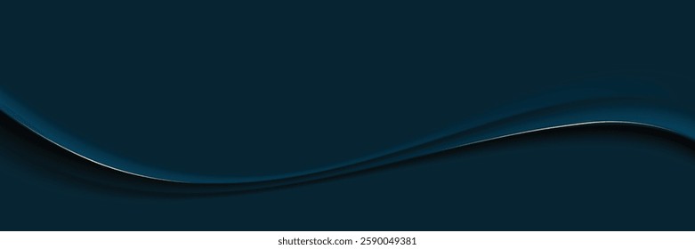 Blue horizontal banner vector design. Navy blue banner with fold texture. Suit for web design, poster, backdrop, webinar, etc