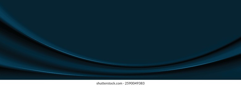 Blue horizontal banner vector design. Dark blue banner with fold texture. Suit for web design, poster, webinar, billboard, advertising, social media promotion, etc