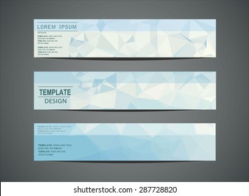 Collection Three Horizontal Banner Designs Abstract Stock Vector 