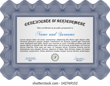 plantilla de certificado horizontal azul