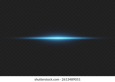 Blue horizontal highlight. Laser beam of light.