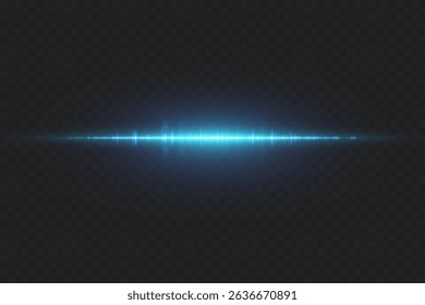 Blue horizontal highlight. Laser beam of light.