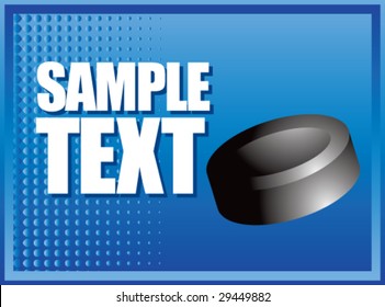 blue horizontal hockey puck display