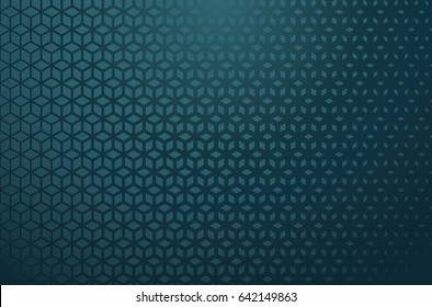 Blue horizontal isometric grid density gradient blend pattern background vector