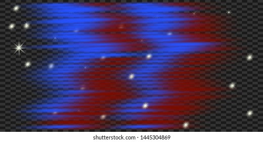 Blue horizontal lens flares pack. Laser beams, horizontal light rays.Beautiful light flares. Glowing streaks on dark background. Luminous abstract sparkling lined background.