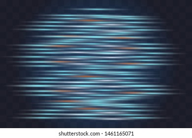 Blue horizontal lens flares pack. Laser beams, horizontal light rays.Beautiful light flares.