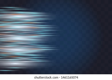 Blue horizontal lens flares pack. Laser beams, horizontal light rays.Beautiful light flares.