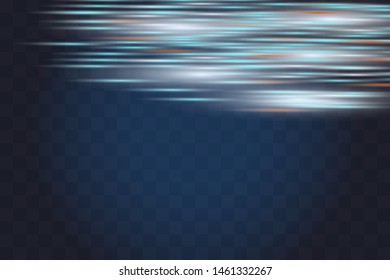 Blue horizontal lens flares pack. Laser beams, horizontal light rays.Beautiful light flares.