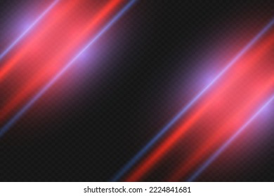 Blue horizontal lens flares pack. Laser beams, horizontal light rays. Beautiful light flares