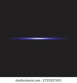 Resplandor de luz Horizontal azul sobre fondo oscuro