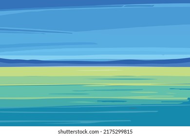 cielo azul horizontal nocturno. Ilustración del vector