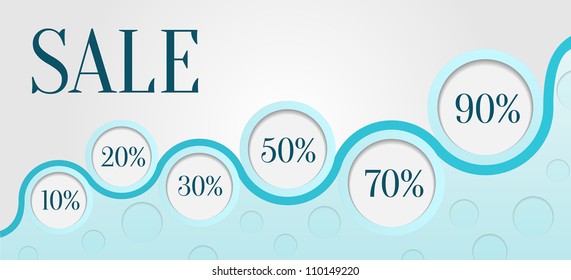 Blue horizontal sale banner