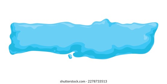 Blue horizontal stripe with watery effect. Template in cartoon style over white background.