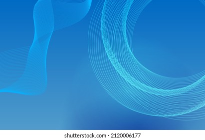 Blauer horizontaler Vorlagenhintergrund mit hellem Farbverlauf mit wunderschönen, waagerechten Linien und Kreis für Wasserthema-Poster, digitales Geschäftsbanner, offizielle Einladung, Seitenabdeckung und Broschüre. EPS10-Vektor